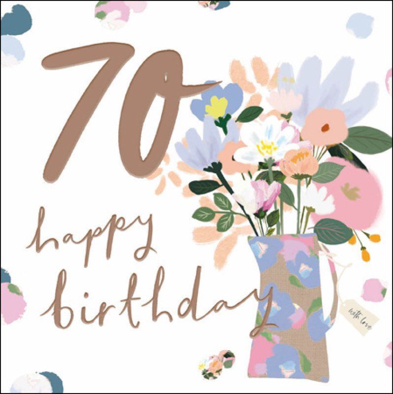 Age 70 Birthday card - Jug of flowers - The Richard Harvey Collection