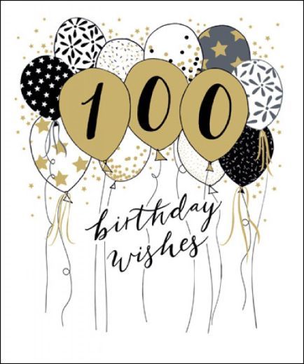 Age 100 Birthday card - Balloon Birthday Wishes - The Richard Harvey Collection